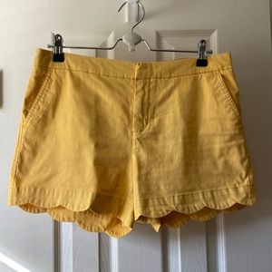 Cynthia Rowley Scallop Hem Yellow Shorts